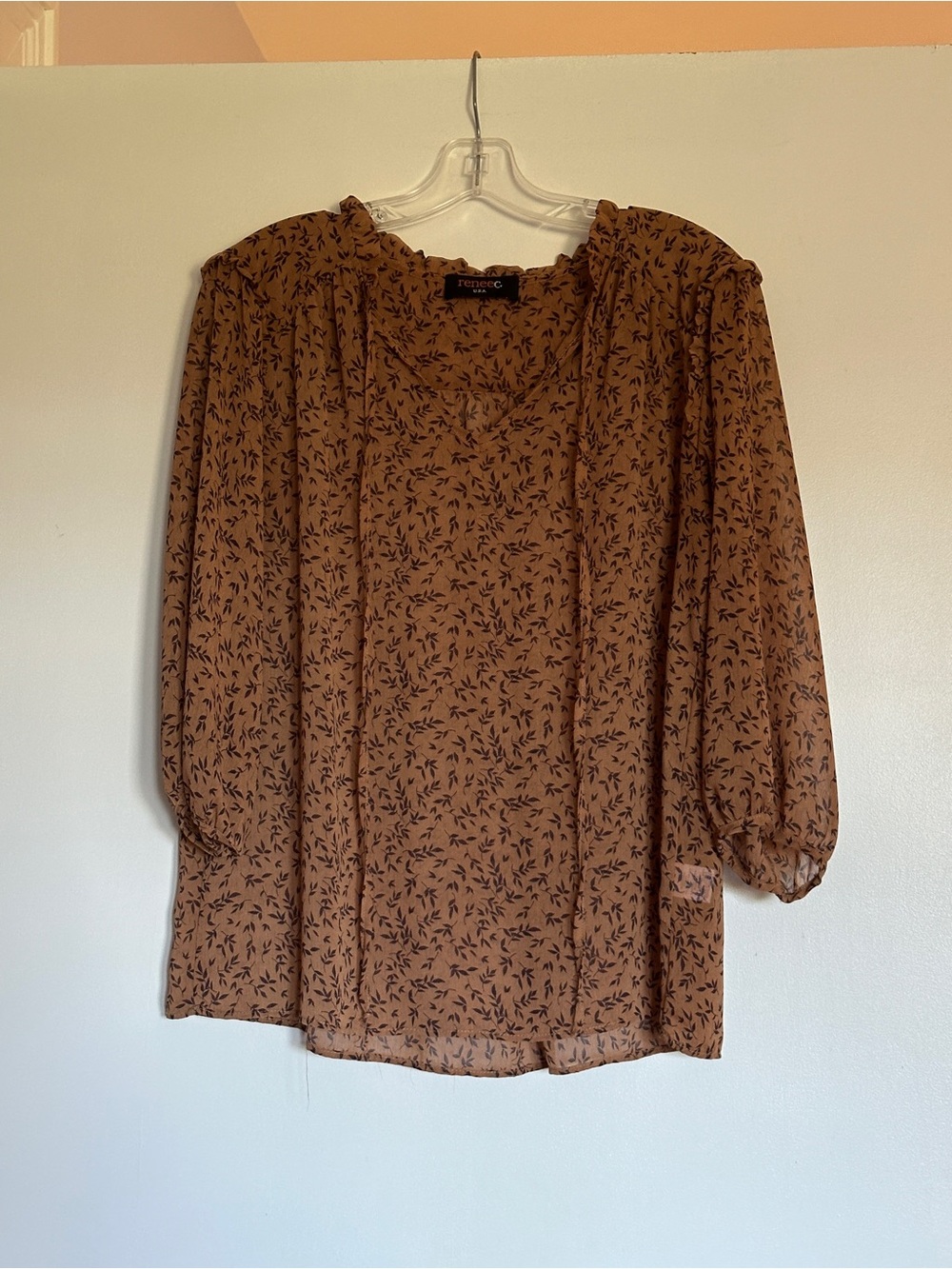 Renee C. Rust Floral Print Women's Blouse Dress